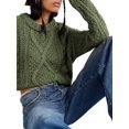 thumbnail image 2 of Women'S Oversized Fall Sweaters Casual Long Sleeve Crewneck Chunky Cable Knit Pullover Tops Winter Clothes Green L, 2 of 9