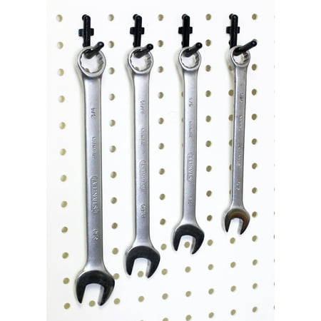 

Wall Peg Hook Kit - L Style Pegboard Hooks Tool Storage Garage Organizer Choice Black or White Pegs