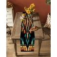thumbnail image 5 of Colorful Aztec Table Runner-Cotton Linen- 72 Inch Holiday Dresser Scarves, Southwestern Boho Mexican Tribal Ethnic Tablerunner for Kitchen Coffee/Dining Bedroom Living Room Dinner Scarf Décor 13x72, 5 of 9