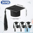 thumbnail image 2 of NOGIS 24 Pieces Mini Graduation Caps with Tassels Graduation Wine Bottle Toppers Bachelor Graduation Hat Shaped Party Decorations Wine Toppers for Wine Bottle (Black), 2 of 7