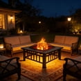 thumbnail image 3 of Ktaxon Gardens 32" Outdoor Metal Firepit Backyard Patio Garden Square Stove Fire Pit, 3 of 12