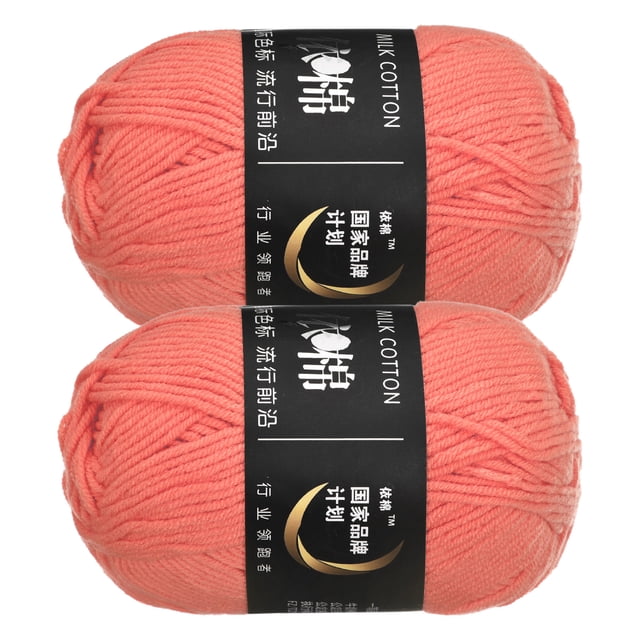 Unique Bargains Fil Acrylique Rouge Brique, Lot de 2 Écheveaux de 50 g