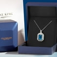 thumbnail image 4 of Gem Stone King 925 Sterling Silver London Blue Topaz Pendant Necklace for Women (6.34 Ct Emerald Cut 11X9MM with 18 inch Silver Chain), 4 of 4