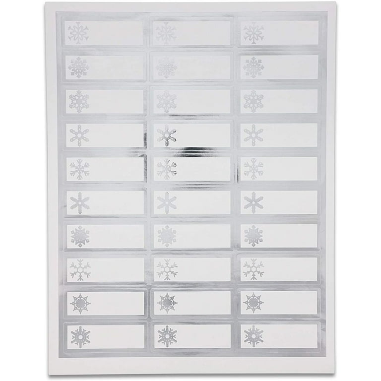 210 Count Silver Foil Christmas Address Sticker Labels for Holiday Gifts Wrapping, Self Adhesive & Printable Tags, 10 Designs