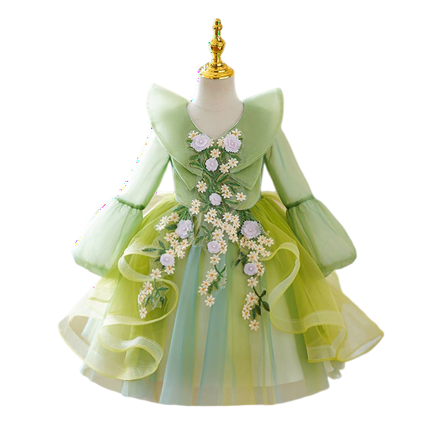 Tinkerbell Fairy Dress Girl Disney Princess Tiana Disfraz de cumpleaños Fiesta de Halloween Traje de cosplay con alas Niños Green Frocks3T (Etiqueta 110) Gao Jinjia LED