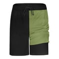 thumbnail image 5 of Havenre Mens Swim Trunks Big and Tall Regular Fit Casual Quick Dry Color Block Summer Drawstring Elastic Waist Beach Shorts with Pockets Army Green XXL, 5 of 9
