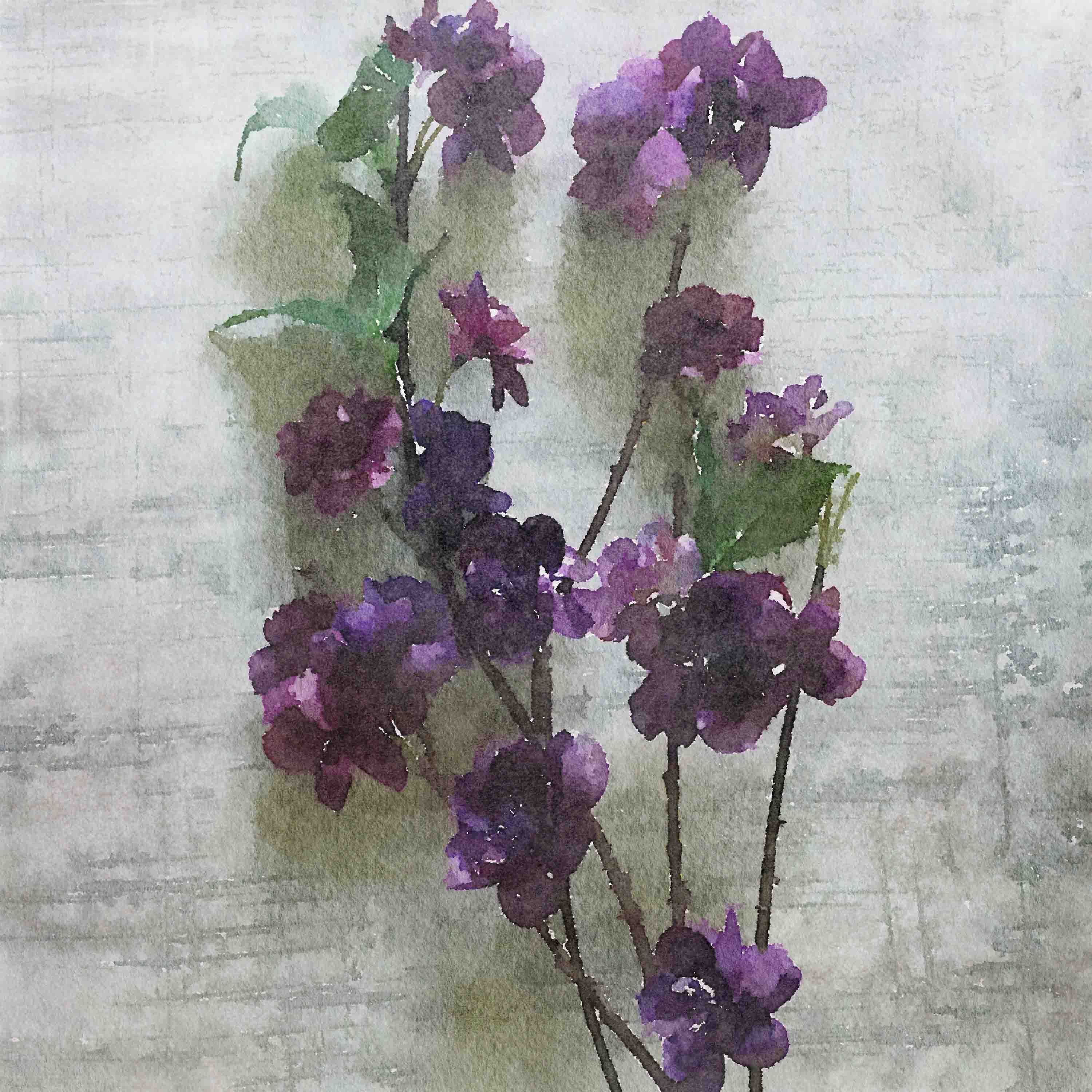 Marmont Hill - "Purple Garden 2" by Irena Orlov Painting Print on Wrapped Canvas