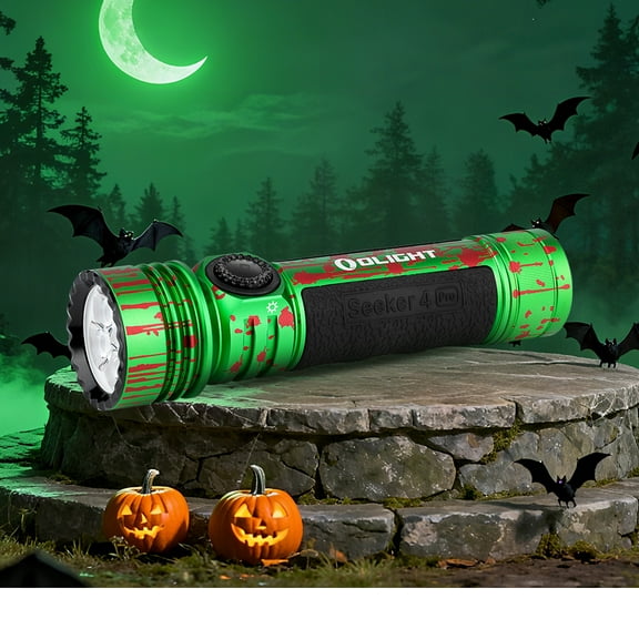 OLIGHT Seeker 4 Pro Rechargeable Flashlights, High Powerful Bright Flashlight 4600 Lumens with USB C Holster, Waterproof for Emergencies, Camping, Searching(Zombie Green)