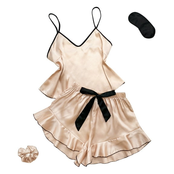 Ramiter Silk Pajamas Women's Silk Pajama Set Bride Bridesmaid Pajamas Short Button Up Pajamas for Women Lace Pj Sets S,B