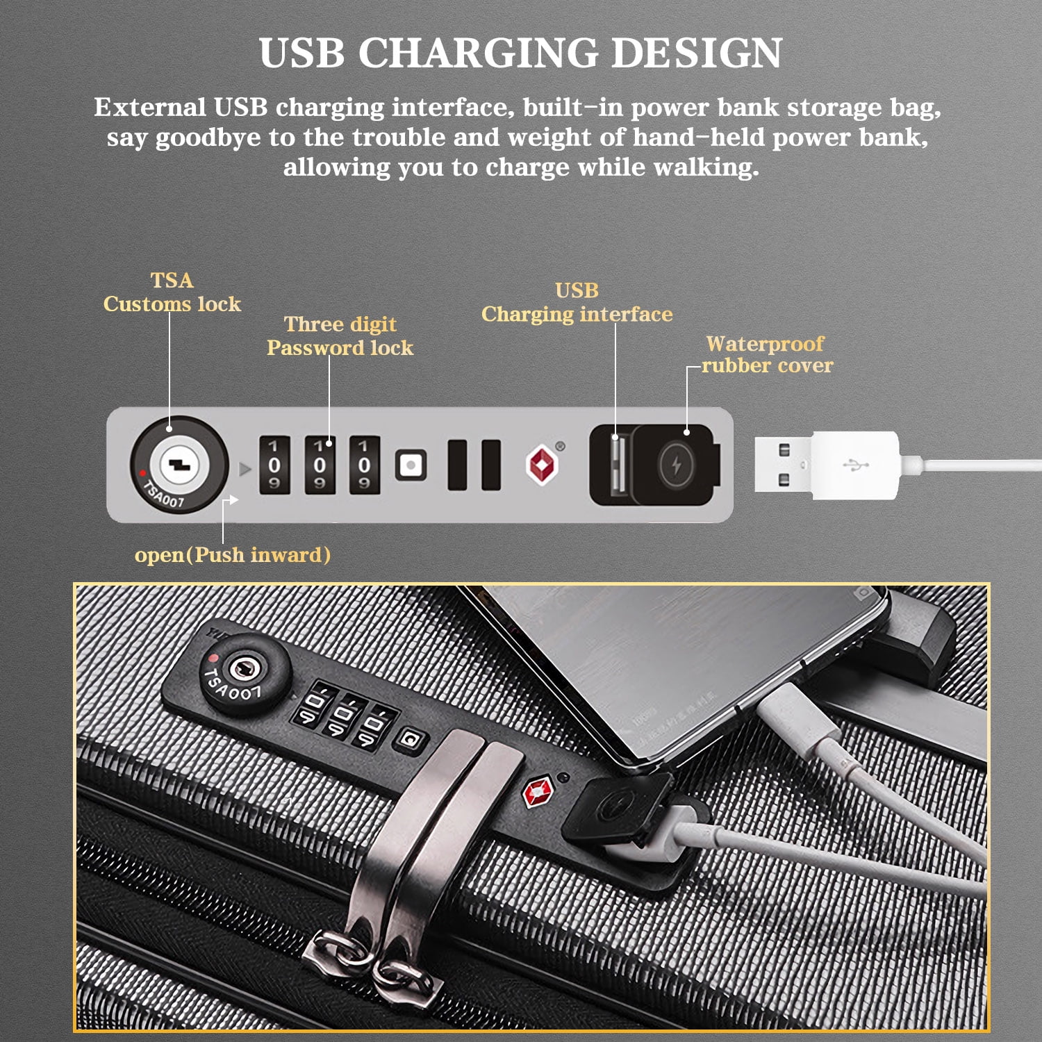 HOIN Hardside Luggage Gray 20in Carry on Luggage High Quality Expandable Lightweight Suitcase