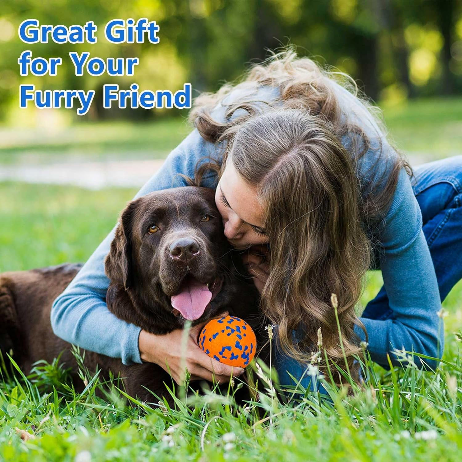 Dog Ball Toys Dog Tennis Ball for Aggressive Chewers Indestructible Bouncy Lightweight Water Toy Fetch Ball for Large Medium and Small Dog White & Orange (2-Pack),Medium (3" diameter)