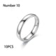thumbnail image 2 of Sonducket 10 piezas hombres mujeres anillo de acero inoxidable cerrado parejas anillos mano decoración amantes joyería Simple para citas Ropa, zapatos y accesorios Miscelánea Blanco Tamaño 10 Sonducket AP014528-04, 2 of 6