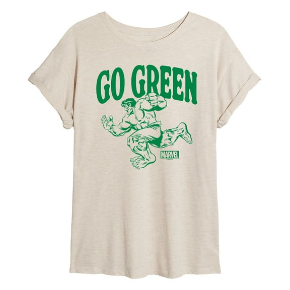 Marvel Hulk - Go Green - Women's Oversized Graphic T-Shirt