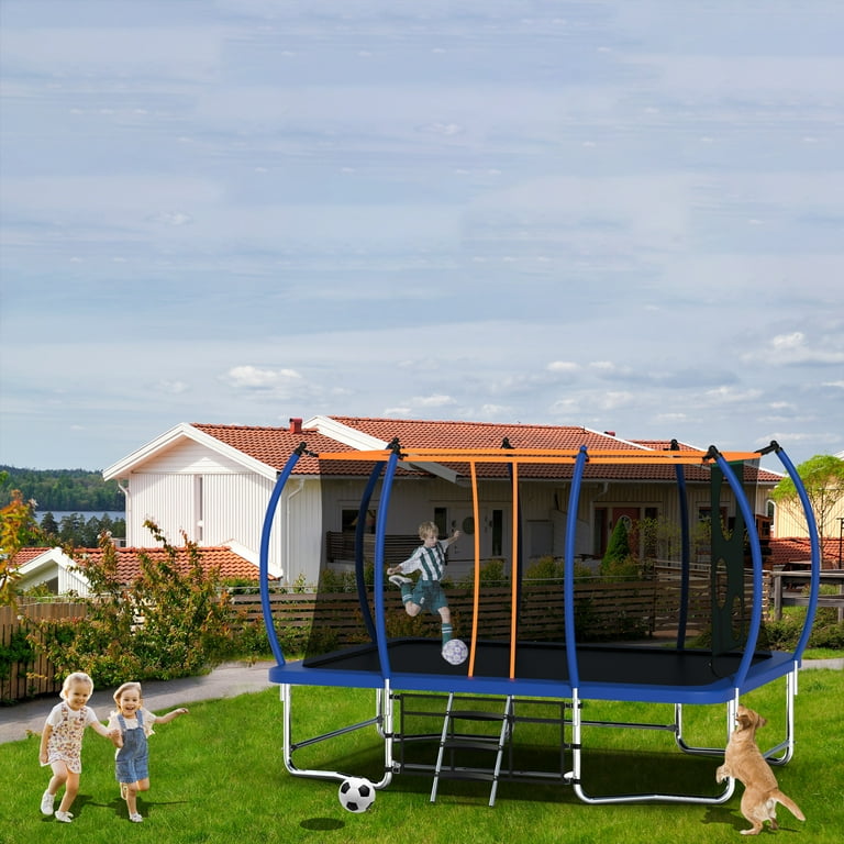 8X14FT Trampoline for Kids and Adults,Large Rectangle Trampoline