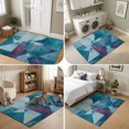 thumbnail image 5 of Area Rugs 4'x6'. Modern Blue Carpet Runner Indoor Outdoor Rugs Home Decor Aesthetic, Abstract Geometric Color Block Minimalist Non Slip Mats Washable Accent Rug for Living Room Bedroom, 5 of 8