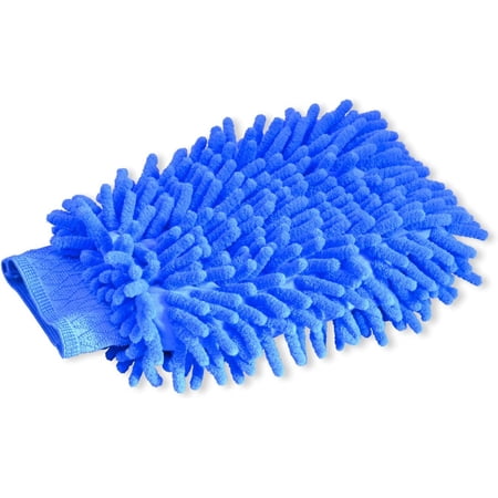 Microfiber Car Wash Mitt, Premium Ultra-Soft No-Scratch Car Household Wash Cleaning Gloves, Large Size, 2-Pack Blue Color