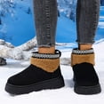 thumbnail image 2 of Fuzzy Platform Snow Boots for Women Cold Weather Warm Fleece Lined Fashion Plush Non Slip Winter Ankle Booties Slip-On Mid Calf Short Boots, 2 of 7