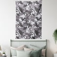 thumbnail image 3 of Camouflage Tapestry, Monochrome Army Attire Pattern Camouflage inside Vegetation Military Equipment, Wall Hanging for Bedroom Living Room Dorm Decor, 60W X 80L Inches, Grey Coconut, by Ambesonne, 3 of 5