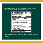 Natures Bounty Echinacea Complex 450mg Capsules for Immune Support, 100 Ct