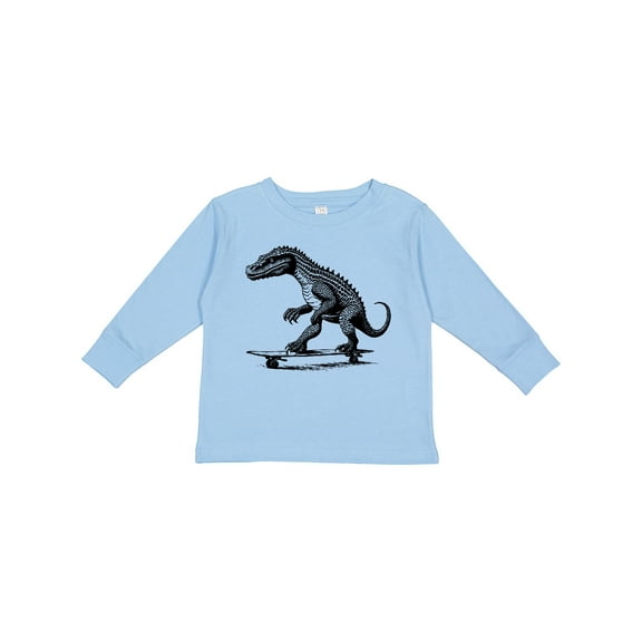 Inktastic Funny Alligator on Skateboard Boys Long Sleeve Toddler T-Shirt