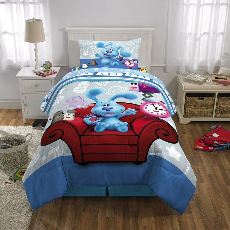 Blue s Clues You Kids Comforter with Sham Twin Full 2 Piece Set Reversible Gray Walmart