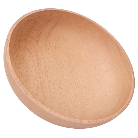 Round Wooden Bowl Large 7.08x1.77 in / 18x4.5 cm Household Beech Wood Serving Bowl for Salad Fruit Dip Sauce Snack Rice Pasta Cereal Natural Decorative Ligneous Tableware Bowl