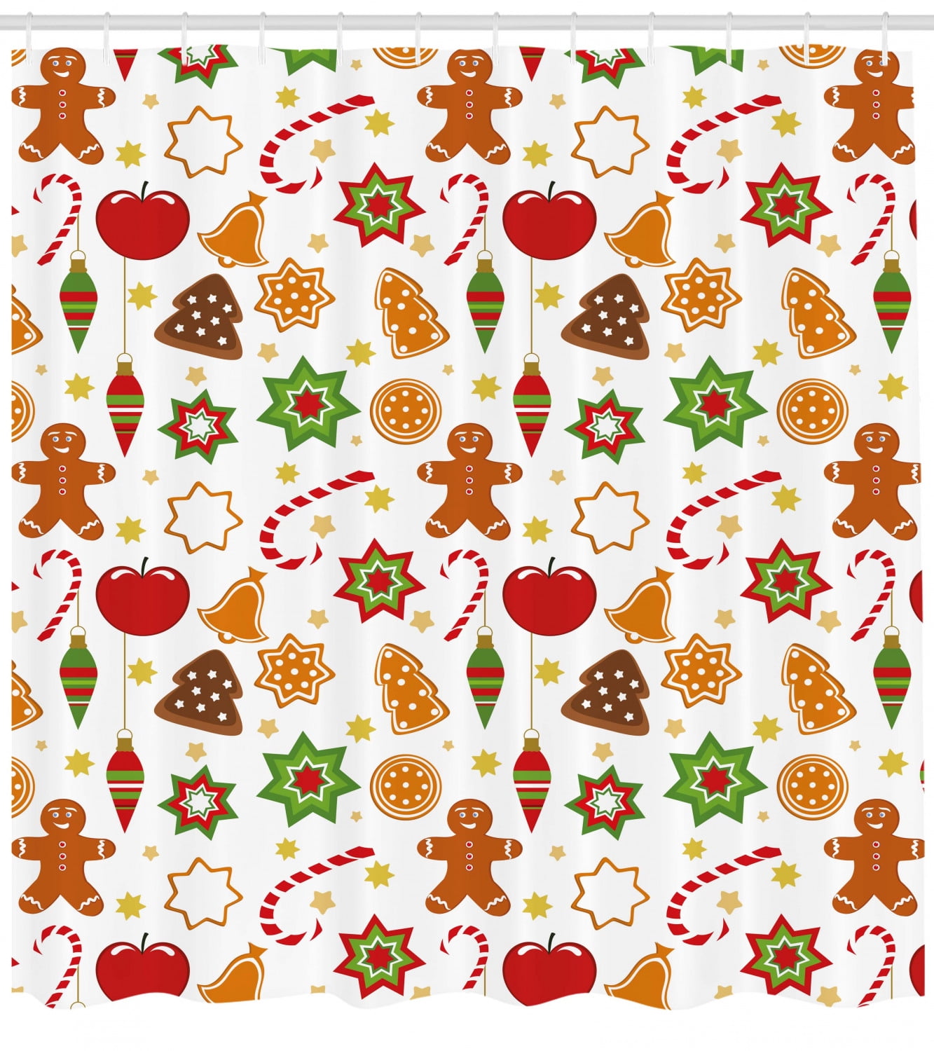 Christmas Knit Pattern Shower Curtain Set Bathroom Fabric Bath Curtains Hooks