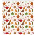 thumbnail image 3 of Ambesonne Gingerbread Man Shower Curtain, Christmas Graphic, 69"Wx75"L, Multicolor, 3 of 3