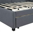 thumbnail image 7 of Upholstered Daybed with 2 Storage Drawers, Full Size Platform Bed with Armrest and 10 Wood Slats Support, Solid Wood Bed Frame for Bedroom Living Room, No Box Spring Needed, Gray, 7 of 7