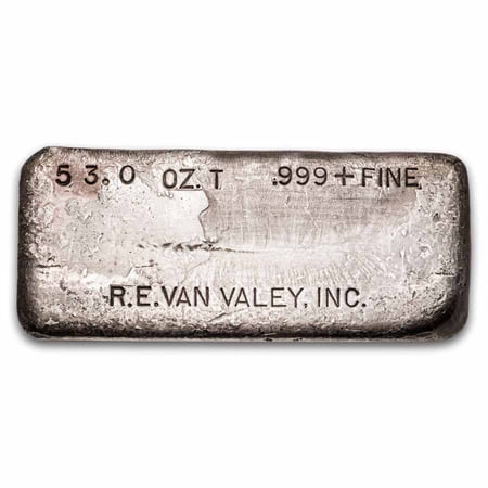 53 oz Silver Bar - Vintage R.E. Van Valey Inc.
