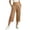 Khaki, variant on cocolona Womens Solid Color Casual Capri Pants Elastic Waist Straight Wide Leg Lounge Cropped Trousers with Pockets