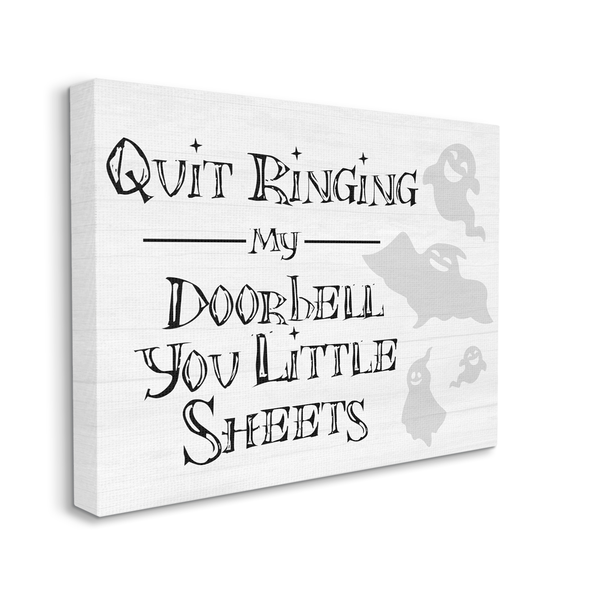 Stupell Industries Funny Halloween Typography Phrase Smiling Ghosts Silhouettes Graphic Art Gallery Wrapped Canvas Print Wall Art, Design by Daphne Polselli