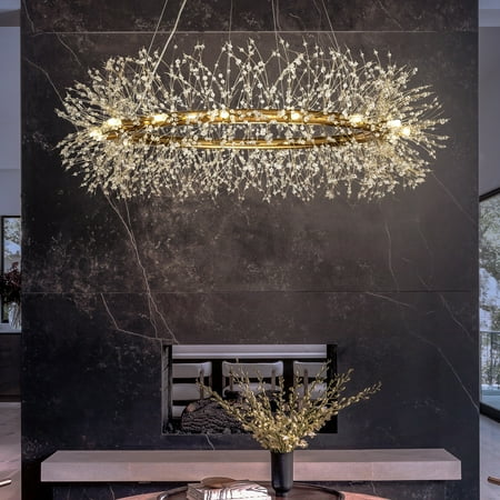 

AloaDecor 16-Lights Stainless Steel Firework Crystal Chandelier In Antique Bronze For Living Room And Dining Room - W47.2 x H 27.5 Antique Bronze 13