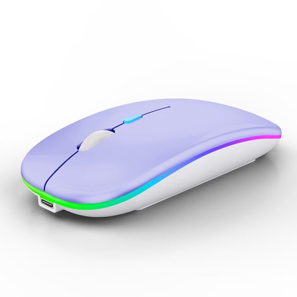 Mouse inalámbrico Bluetooth WREANU de doble modo, LED, recargable