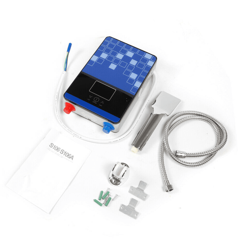 Miumaeov 4500W 110V Electric Instant Hot Water Heater Tankless Boiler On Demand Bathroom Shower w/Shower Head