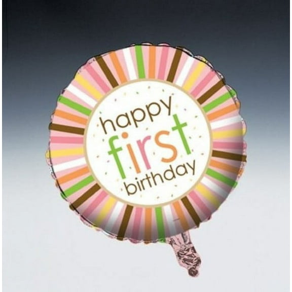 Girl's Baby Animals 1st Birthday Balloon (each) - Party Supplies