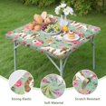 thumbnail image 4 of Basset Hound and Pioneer Flower Square Fitted Tablecloth with Elastic Edge,Square Table Cover,Washable Elastic Table Cover for Home Kitchen Party Decor 34"x34", 4 of 6
