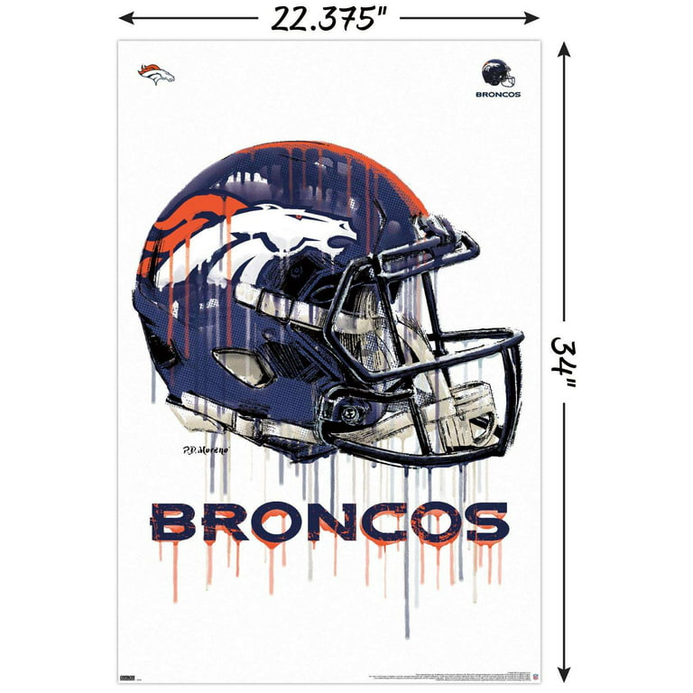 NFL Denver Broncos - Drip Helmet 20 Wall Poster, 22.375' x 34'