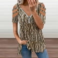 thumbnail image 2 of Oak Tree Bark (Seamless Texture) Womens Summer V Neck Zipper Top Short Sleeve T Shirt Off Shoulder Top Casual Classy Loose Shirts, 2 of 7