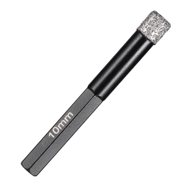 Broca diamantada para perforadora, herramientas para piedra, vástago hexagonal para vidrio cerámico, alto 10 mm Cola Broca de diamante con mango hexagonal