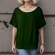 thumbnail image 4 of Camiseta oversize de mujer con mangas murciélago y manga corta - Poliéster, cuello redondo, liso/estampado floral, S-XXL para uso informal/de oficina, 4 of 4