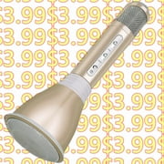 Limited Time Offer K068-BLUTOOTH-SPKMICPH bl uetooth Wireless Speaker Handheld Microphone for Karaoke Singing compatible with Apple ip hone Android Smartphone Cellphones, Gold