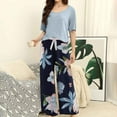 thumbnail image 2 of FUNDUFI Pajama Set For Women Short Sleeve Tops Long Pants Oversized 2Pcs Pjs Set Comfy Sleepewar Outfit Cozy Nightwear, 2 of 4