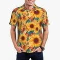 thumbnail image 1 of Fotbe Diamond Bohemian Sunflower Camiseta Polo de Golf para Hombre con Estampado – Camisa Deportiva Transpirable con Cuello Abotonado-3X-Large, 1 of 6