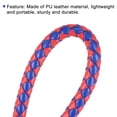 thumbnail image 4 of Uxcell Keyring Woven Lanyard Straps Braided Leather Keychain, Red Blue 2 Pack, 4 of 5