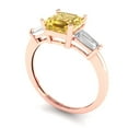 thumbnail image 2 of 1.62 ct Square Emerald Cut Yellow Moissanite Three-Stone Engagement Ring for Women in 18K Rose Gold, 2 of 5