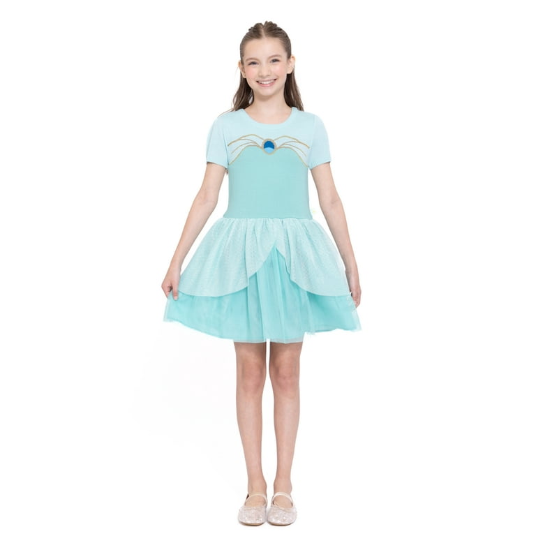 Girls Disney Princess Jasmine Cosplay Short Sleeve Sweater Dress Sizes 4 12 Walmart