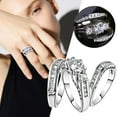 thumbnail image 3 of BAYAIXZ Wedding Rings for Woman Women's Sparkling Diamond Set Zirconia Ring Promise Ring Set Zirconia Ring Engagement Ring Three Piece Set Wedding Band Silicon Rings (Silver,8), 3 of 5