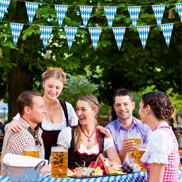 2pcs 10M Bavarian Garland Decoration Oktoberfest Decor Oktoberfest Pennant Bavarian Banner