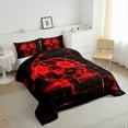 thumbnail image 3 of Erosebridal Girls Football Bedding King Comforter Set,Sports Game Down Comforter,Red Geometric Glowing Plaid Bedding Sets King with Comforter,Microfiber Bedroom Decor Reversible，3 Pieces, 3 of 8